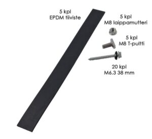 ASENNUSSARJA SEINÄ-/AALTOPELTIKIINNIKKEILLE 5 KPL